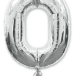 шар цифра 0 серебро